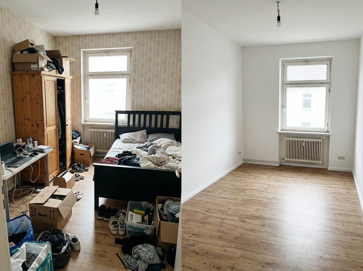Vorher/Nachher – Malerarbeiten nach Entrümpelung